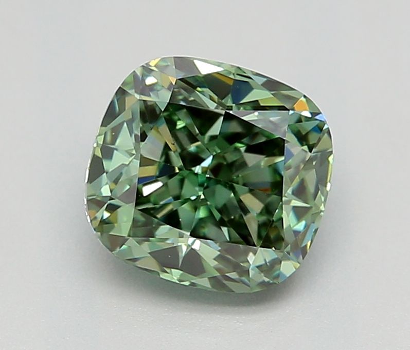 1.03 CT Fancy Vivid Green CUSHION MODIFIED
