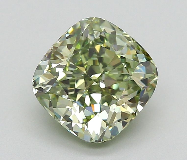 2.03 CT Fancy Vivid Green CUSHION MODIFIED