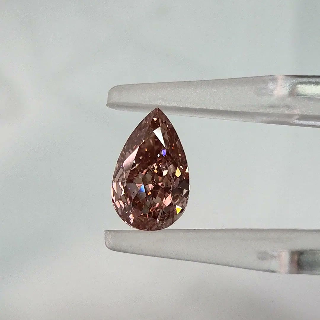 1.13 CT Fancy Intense Brown Pink PEAR