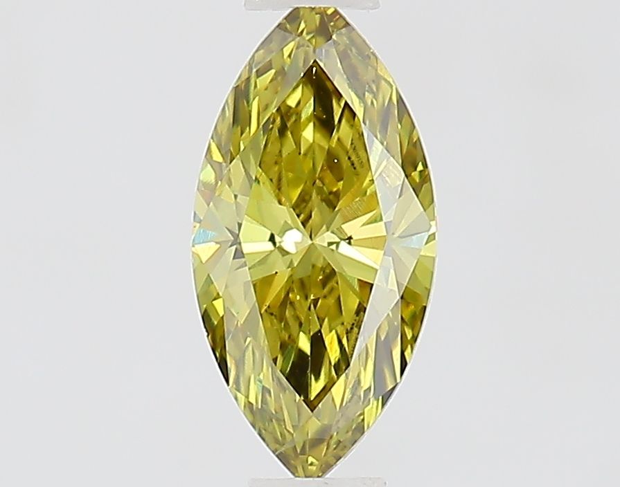 0.53 CT Fancy Intense Green Yellow MARQUISE