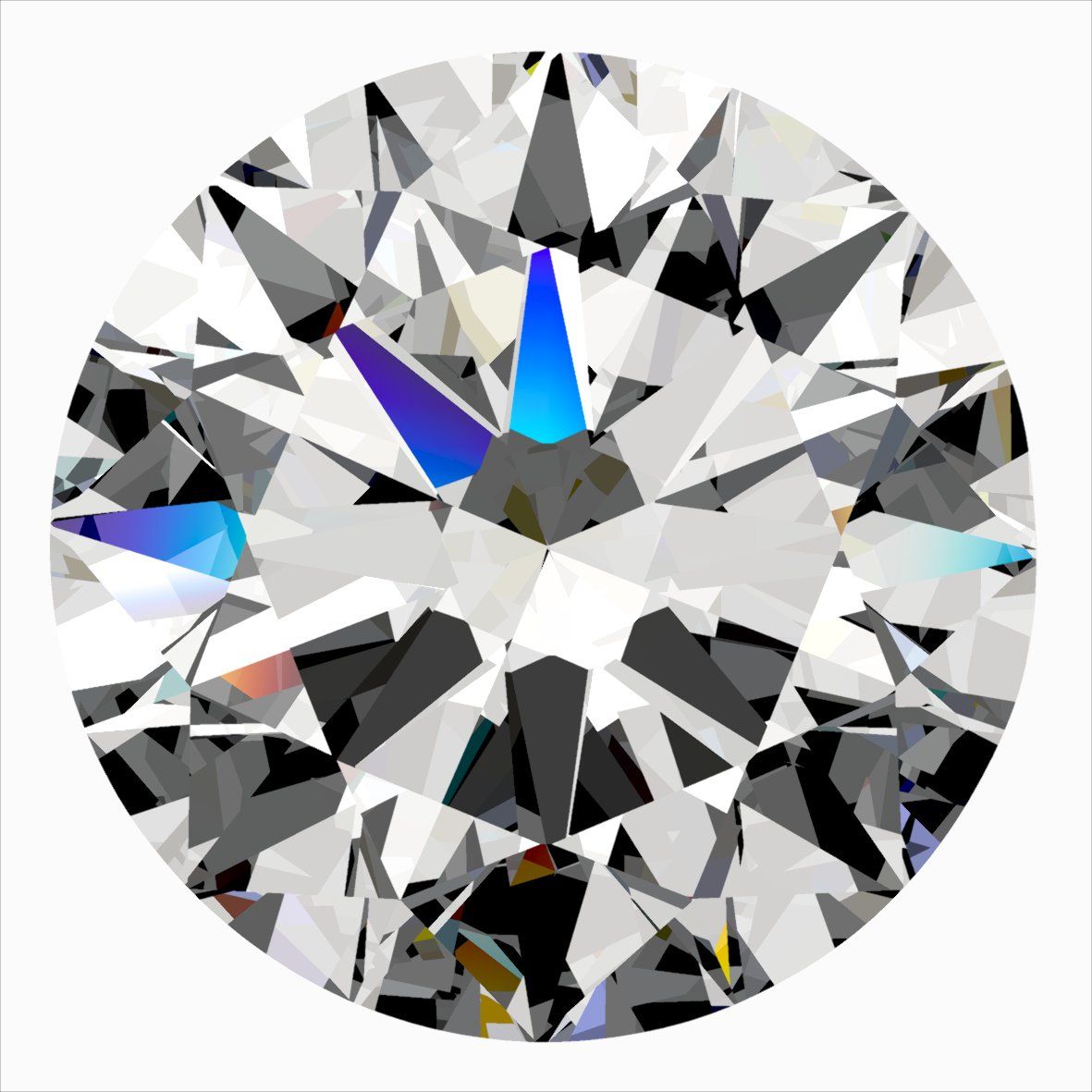 Diamant Rond 0.50 ct - Couleur D - Pureté VVS2
