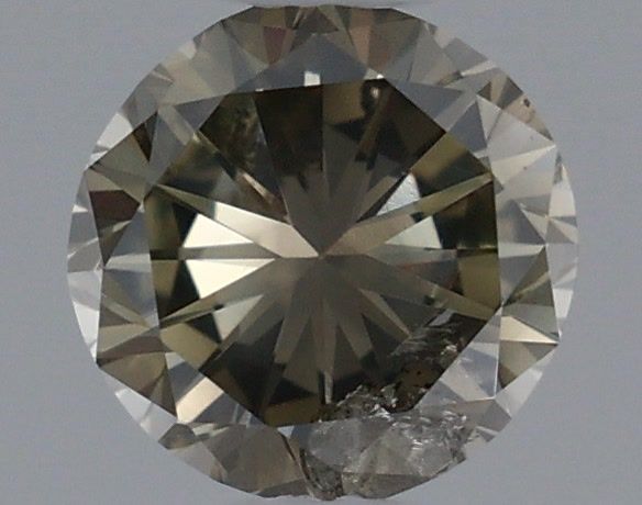 Diament 0.35 ct Fancy Dark Yellowish Green Gray/