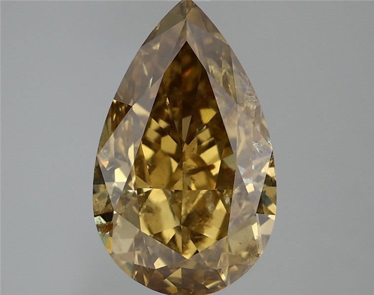 Diament 3.8 ct Fancy Dark Brown Greenish Yellow/