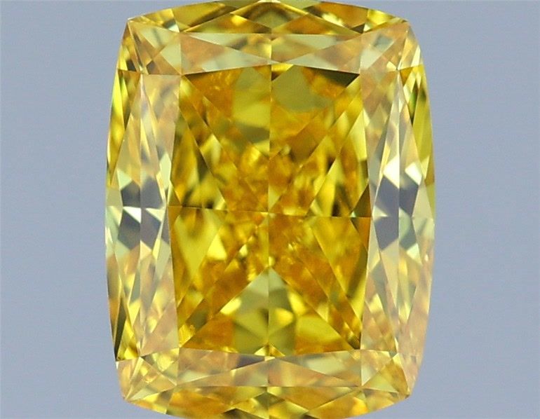 1.53 CT Fancy Vivid Yellow CUSHION MODIFIED