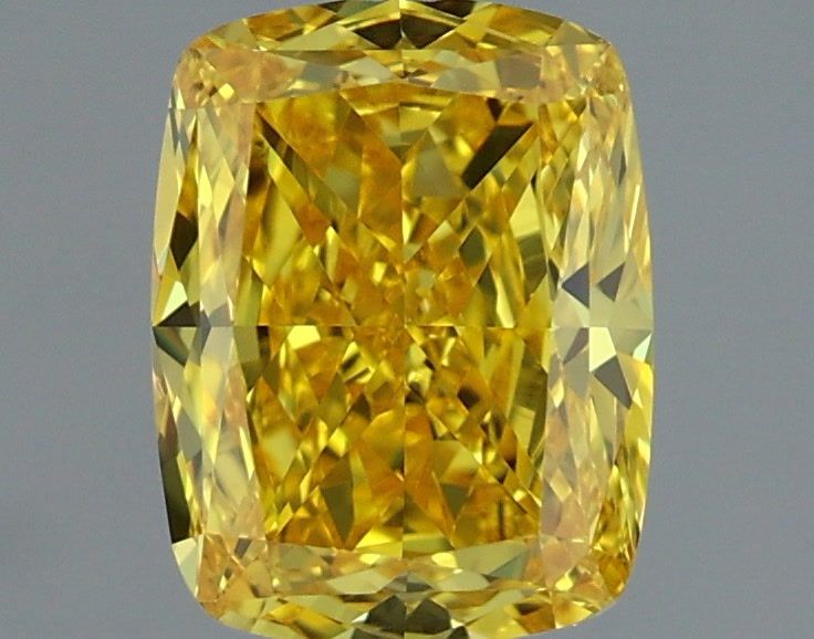 1.5 CT Fancy Vivid Yellow CUSHION MODIFIED