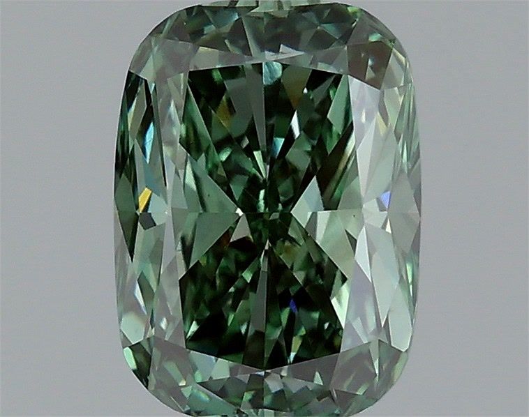 1.51 CT Fancy Vivid Green CUSHION MODIFIED