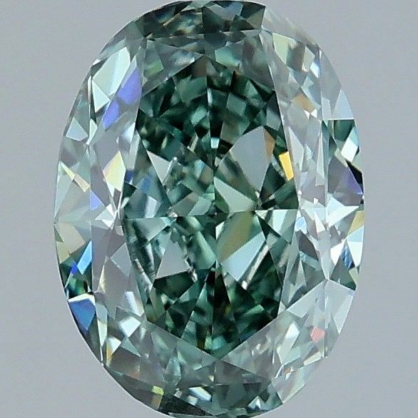 1.61 CT Fancy Vivid Green OVAL