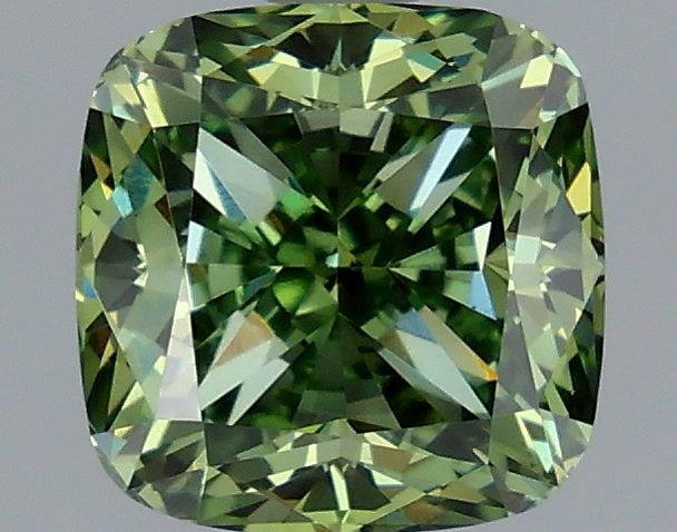 1.04 CT Fancy Vivid Green CUSHION MODIFIED
