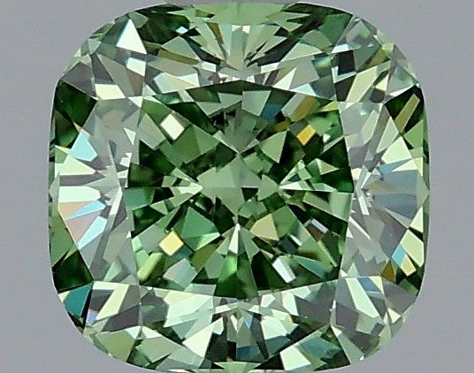 1.09 CT Fancy Vivid Green CUSHION MODIFIED
